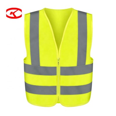 Wholesale Hs Code High Visibility Construction With Logo Printing Yellow Motorcycle Reflective Safety Vest Class 2